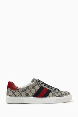 Buy Gucci Neutral Ace Sneakers in GG Supreme Canvas For Men Online Ounass UAE