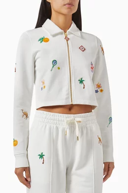 Embroidered track jacket top