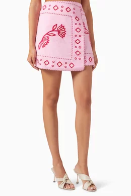 Embroidered skirt mini online