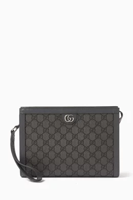 Buy Gucci Grey Ophidia GG Pouch in Supreme Canvas For Men Online Ounass UAE