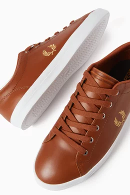 Fred perry baseline leather tan online