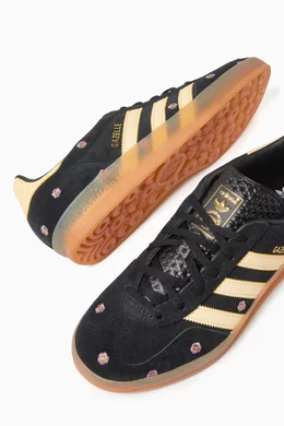 Buy adidas Black Gazelle Indoor Sneakers in Suede Floral applique For Women Online Ounass UAE