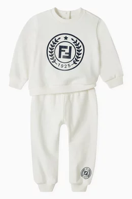 Buy Fendi White Logo Sweatpants in Cotton For Baby Boys Online Ounass UAE