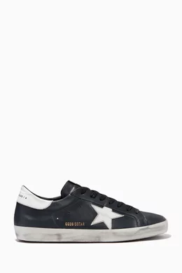 Buy GOLDEN GOOSE Black Super Star Sneakers in Leather For Men Online Ounass UAE