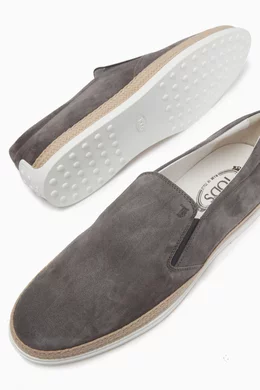 523Q Tod’s Men\'s Gray Suede Slip-On Shoes 11.5 Man GREY Gommino Loafers in Suede XXM22L0JV80RE07MB211 | Tods main image 3