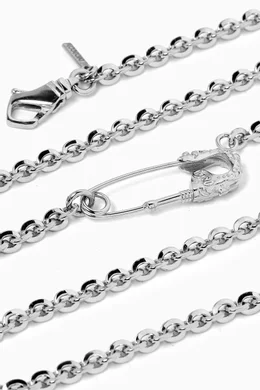 Buy Emanuele Bicocchi Grey Arabesque Safety Pin Necklace in