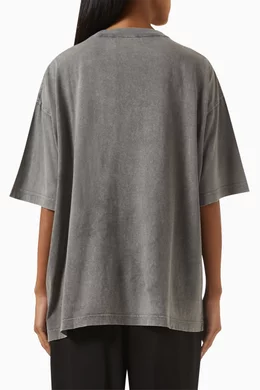 Buy Acne Studios Grey Blurred Logo T-shirt in Organic Cotton