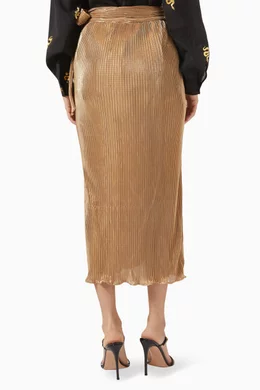 Fully Dressed Gold Wrap Midi Skirt Never Fully Dressed JASPRE SKIRT Maxi  Skirt Gold/gold-coloured