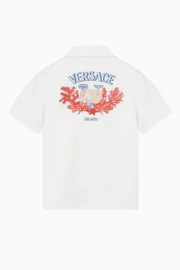 Embroidered medusa polo shirt clearance