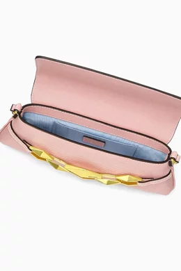 Buy Jimmy Choo Pink Diamond East-West Shoulder Bag in Lizard