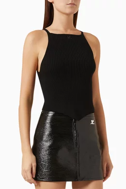 【561-5632】SIGNATURE POINTY RIB KNIT POINTY RIB KNIT TANK TOP - courrèges