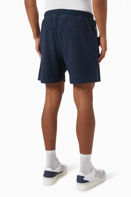 Buy Kith Blue Wavy Monogram Graham Shorts in Towel Terry For Men 