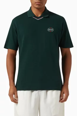 Buy Kith Green Tap In Embroidered Polo Shirt in Pique For