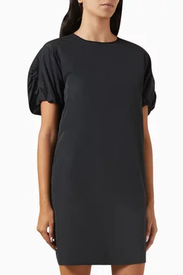 Buy Emporio Armani Black Gathered Mini Dress in Taffeta For Women Online Ounass UAE