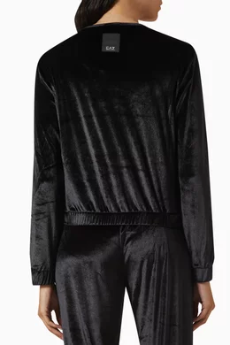Buy Emporio Armani Black EA7 Sweatshirt in Velour For Women Online Ounass UAE
