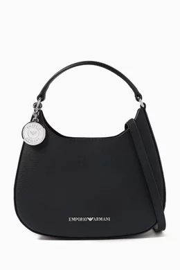 Buy Emporio Armani Black Small Shoulder Bag in Grained Leather For Women Online Ounass UAE