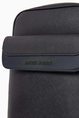 Buy Emporio Armani Blue One shoulder Backpack in Regenerated Saffiano Leather Nylon For Men Online Ounass UAE