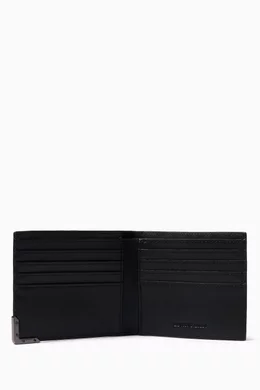 Buy Emporio Armani Black Embossed logo Bifold Wallet in Tumbled Leather For Men Online Ounass UAE