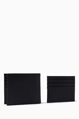 Buy Emporio Armani Multicolour Logo Bifold Wallet Card Holder Gift Set in Saffiano Leather For Men Online Ounass UAE
