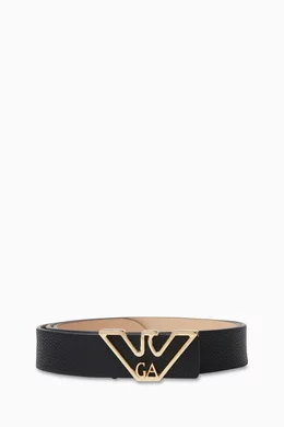 Buy Emporio Armani Black Eagle Logo Belt For Women Online Ounass UAE