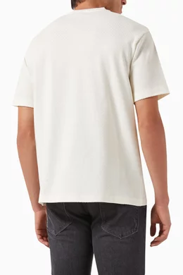 Buy Emporio Armani White Logo Embroidered T shirt in Jacquard For Men Online Ounass UAE