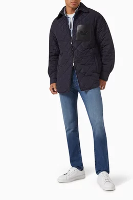 Buy Emporio Armani Blue Quilted Jacket in Nylon For Men Online Ounass UAE