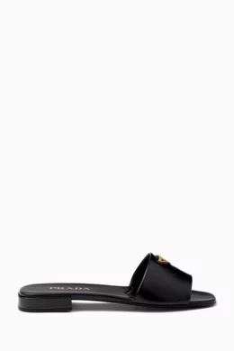 Buy Prada Black Ciabatte Slides in Saffiano Leather For Women Online Ounass UAE