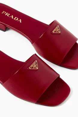 Buy Prada Red Ciabatte Slides in Saffiano Leather For Women Online Ounass UAE