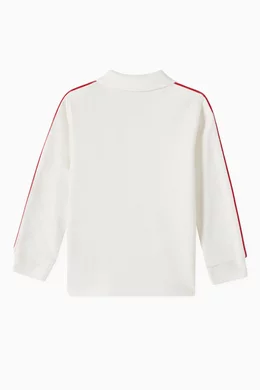 Buy Moncler Enfant White Long sleeve Polo Shirt in Cotton blend For Baby Boys Online Ounass UAE