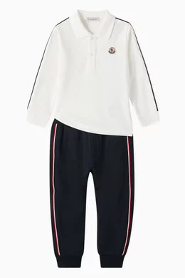 Moncler white long sleeve polo store