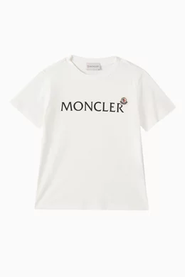 Buy Moncler Enfant White Graphic Logo T shirt in Cotton For Boys Online Ounass UAE