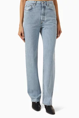 Buy Toteme Blue Classic Straight leg Jeans in Denim For Women Online Ounass UAE