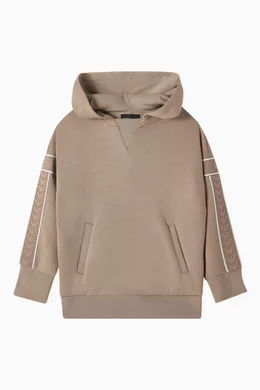 Buy Emporio Armani Neutral Logo Tape Hoodie in Cotton blend For Boys Online Ounass UAE