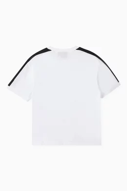 Buy Emporio Armani White Logo Tape T shirt in Jersey For Boys Online Ounass UAE