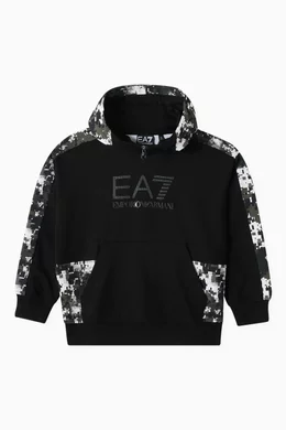 Buy Emporio Armani Black EA7 Camo Logo Hoodie For Boys Online Ounass UAE