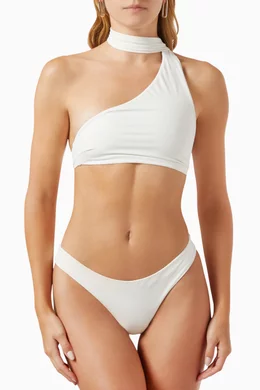 Off white one shoulder bikini discount