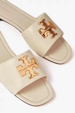 Buy Tory Burch Neutral Eleanor Slide Sandals in Leather For Women Online Ounass UAE