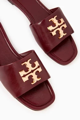 Buy Tory Burch Red Eleanor Slide Sandals in Leather For Women Online Ounass UAE