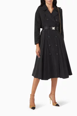 Buy Elisabetta Franchi Black Belted Trench Coat in Nylon For Women Online Ounass UAE
