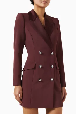 burgundy coat dress Coat Dress with Flared Midi Hem main image 1