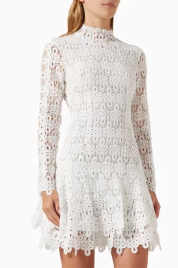 Buy Simkhai White Joy Guipure Mini Dress in Lace For Women Online | Ounass  UAE