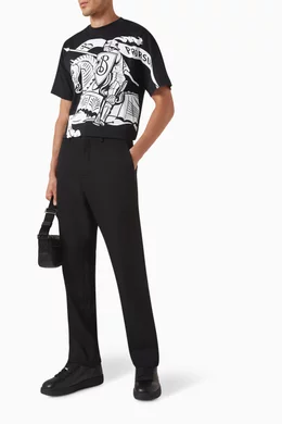 Buy Burberry Black Equestrian Knight Design-print T-shirt in