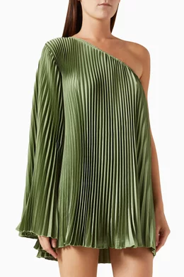 Buy L'IDEE WOMAN Green Mozart Pleated One-shoulder Mini Dress For Women  Online | Ounass UAE
