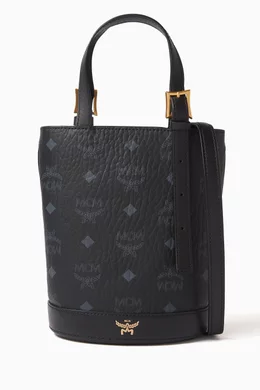 Buy MCM Black Mini Aren VI Tote in Visetos For Women Online Ounass UAE