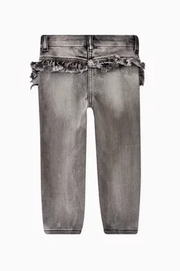 Embroidered floral jeans shop
