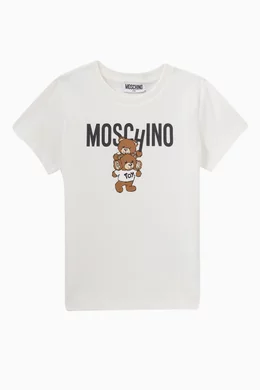 Moschino teddy logo print t shirt deals