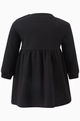 Buy Moschino Black Teddy Logo print Dress in Cotton Jersey For Baby Girls Online Ounass UAE