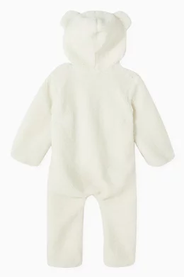 Buy Moschino Neutral Teddy Bear Logo Romper in Faux Fur For Baby Girls Online Ounass UAE