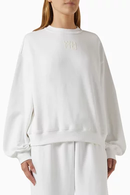 Embossed logo sweatshirt outlet