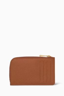Buy Longchamp Brown Le Foulonne Card Case in Grained Leather For Women Online Ounass UAE